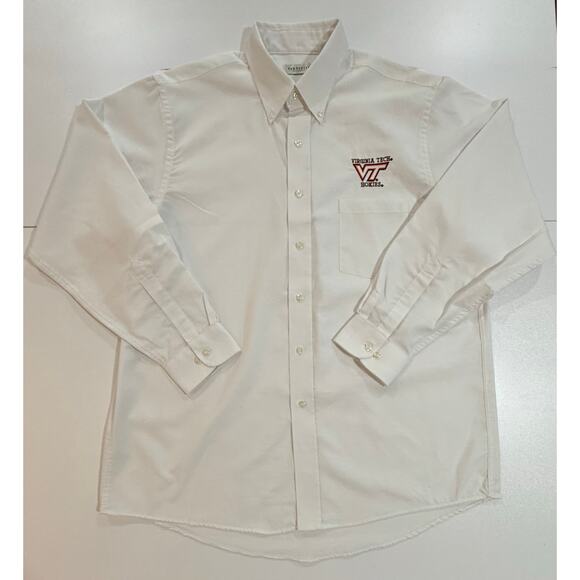 Virginia Tech Hokies Shirt Van Heusen White Oxford Mens Sz Large 16-16.5 (37) - Picture 1 of 8